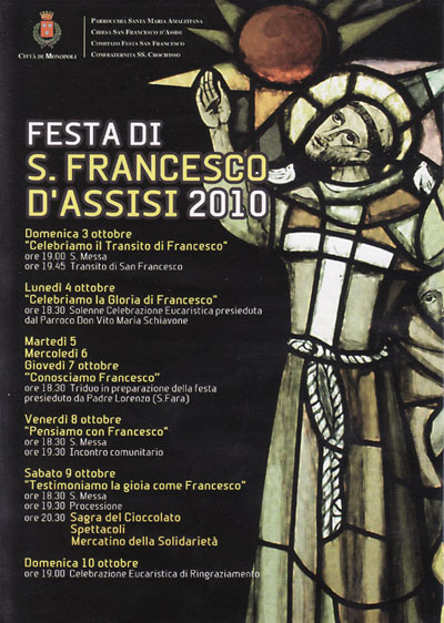 Locandina Festa di San Francesco d'Assisi