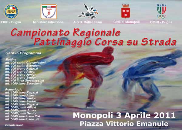 Campionato Regionale di pattinaggio corsa su strada - 3 aprile 2011, ore 9-18, Piazza Vittorio Emanuele